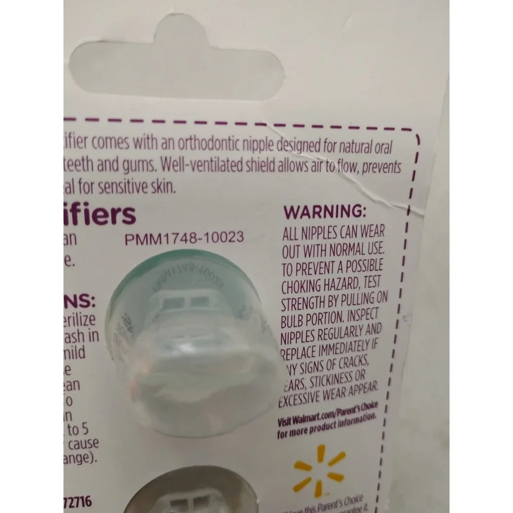 2 Parents Choice Vent Pacifiers 2-Pack 0+ M Orthodontic Silicone BPA Free 4TOTAL